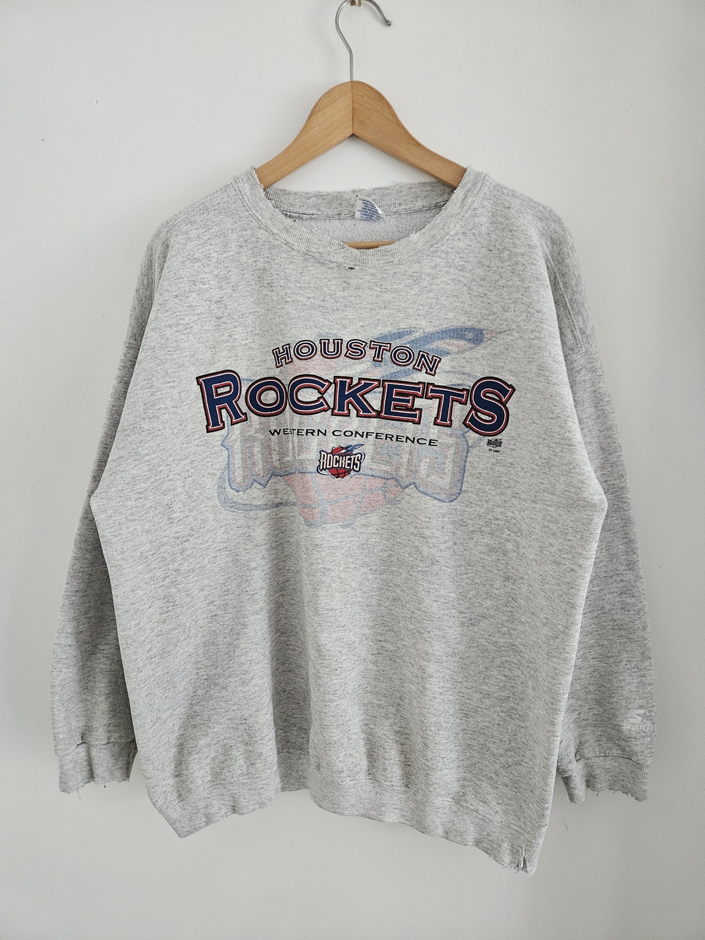 Vintage Starter Houston Rockets Crewneck Sweatshirt Large Basletball NBA 90s